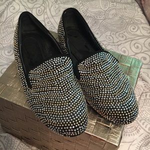 Rhinestone Loafer Flat- Gold and Silver